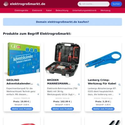 Screenshot elektrogroßmarkt.de