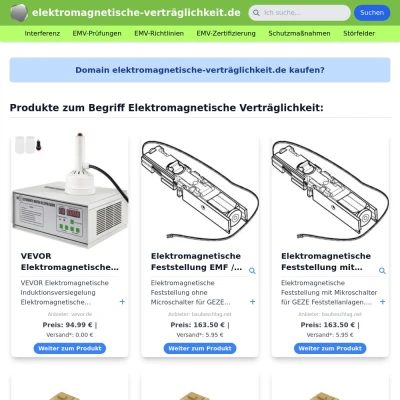 Screenshot elektromagnetische-verträglichkeit.de