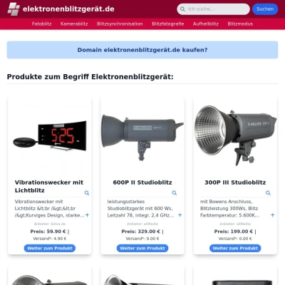 Screenshot elektronenblitzgerät.de