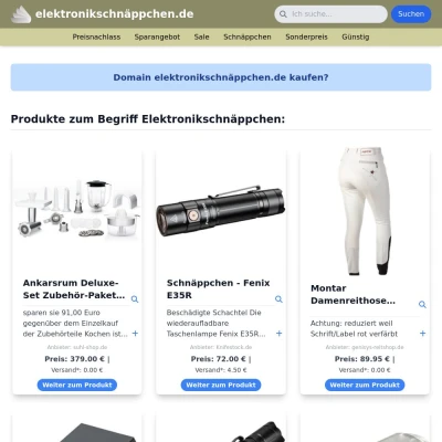 Screenshot elektronikschnäppchen.de