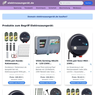 Screenshot elektrozaungerät.de