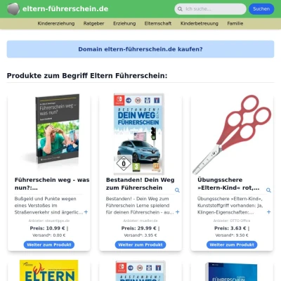 Screenshot eltern-führerschein.de