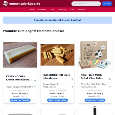 Screenshot emmentalerkäse.de