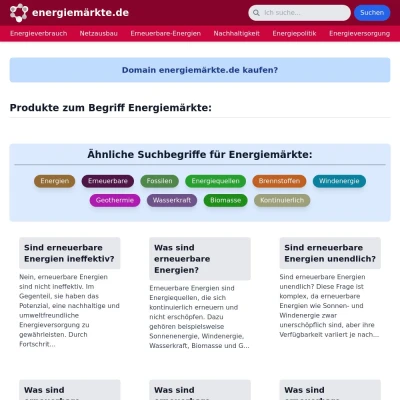 Screenshot energiemärkte.de