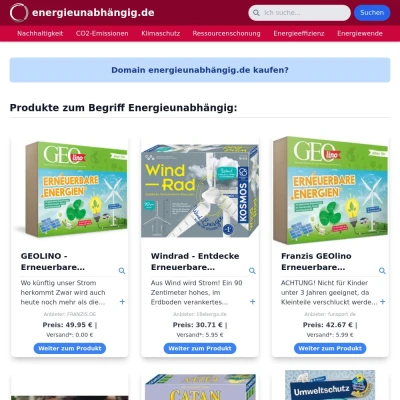 Screenshot energieunabhängig.de