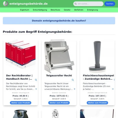 Screenshot enteignungsbehörde.de