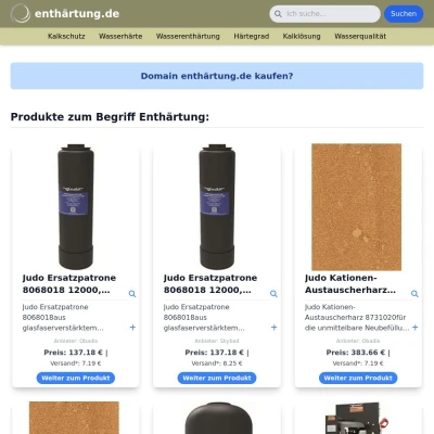 Screenshot enthärtung.de