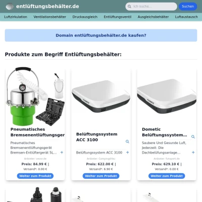 Screenshot entlüftungsbehälter.de