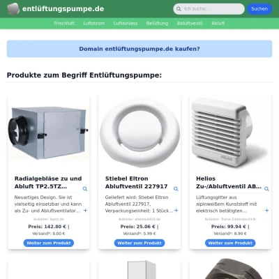 Screenshot entlüftungspumpe.de