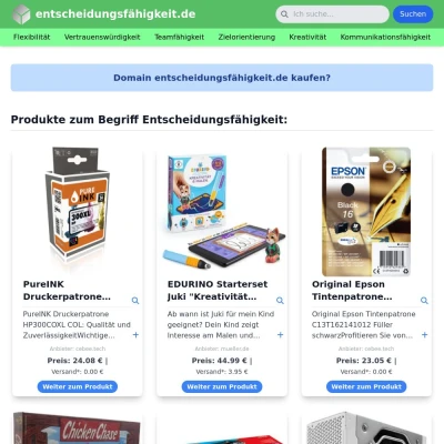 Screenshot entscheidungsfähigkeit.de