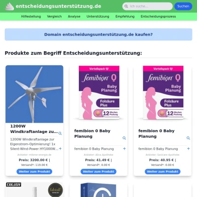 Screenshot entscheidungsunterstützung.de