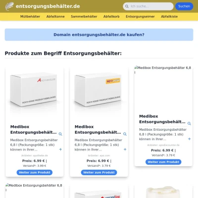 Screenshot entsorgungsbehälter.de