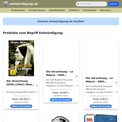 Screenshot entwürdigung.de