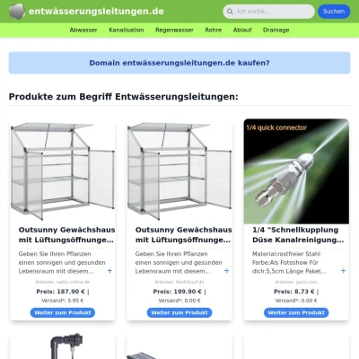 Screenshot entwässerungsleitungen.de