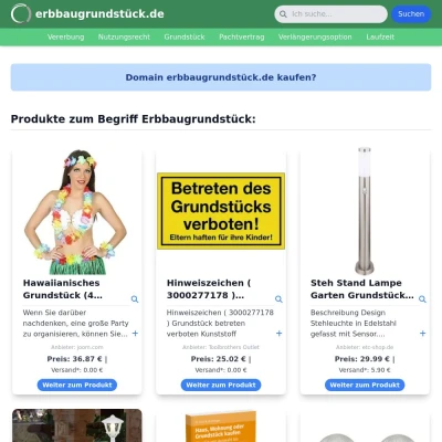 Screenshot erbbaugrundstück.de