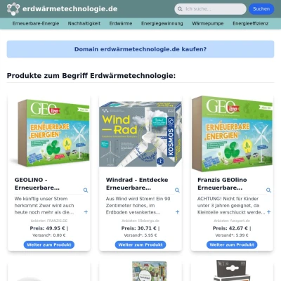 Screenshot erdwärmetechnologie.de