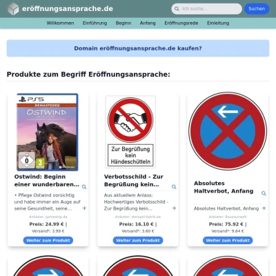 Screenshot eröffnungsansprache.de