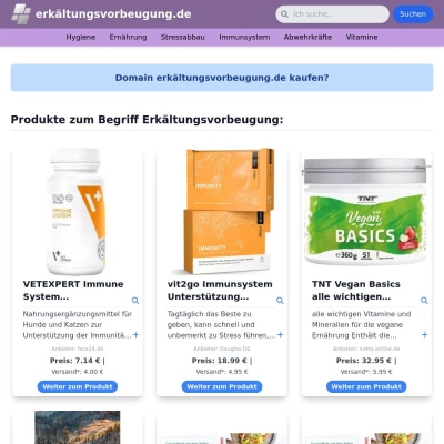 Screenshot erkältungsvorbeugung.de