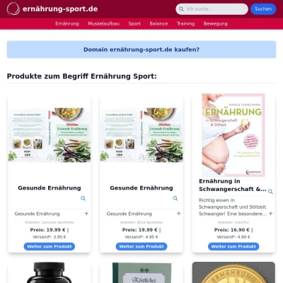 Screenshot ernährung-sport.de