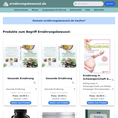 Screenshot ernährungsbewusst.de