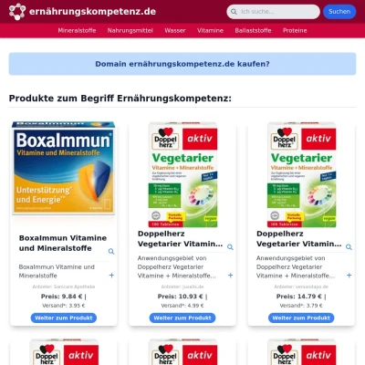 Screenshot ernährungskompetenz.de