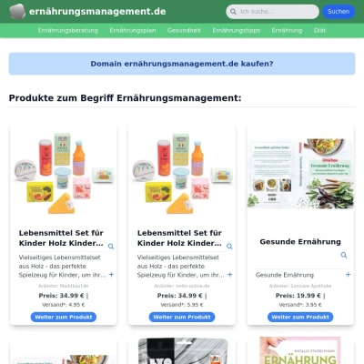 Screenshot ernährungsmanagement.de