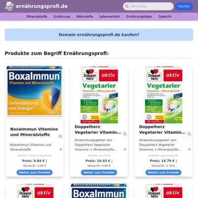 Screenshot ernährungsprofi.de