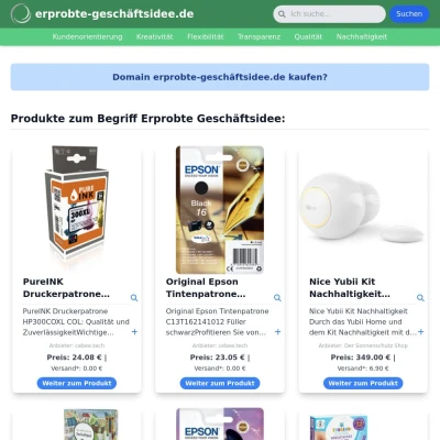 Screenshot erprobte-geschäftsidee.de