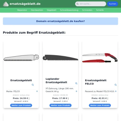 Screenshot ersatzsägeblatt.de