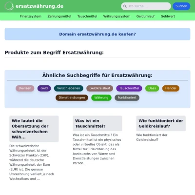 Screenshot ersatzwährung.de