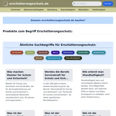 Screenshot erschütterungsschutz.de