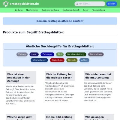 Screenshot ersttagsblätter.de