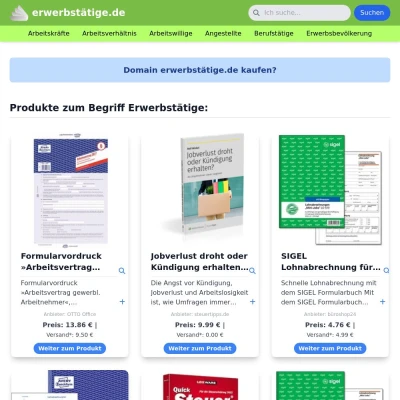 Screenshot erwerbstätige.de