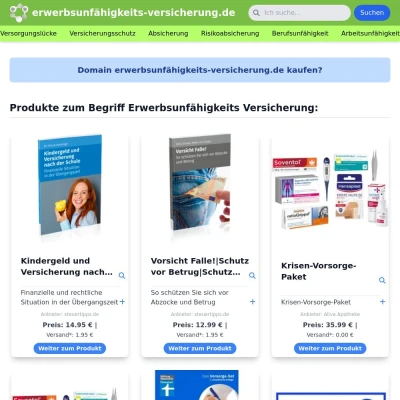 Screenshot erwerbsunfähigkeits-versicherung.de