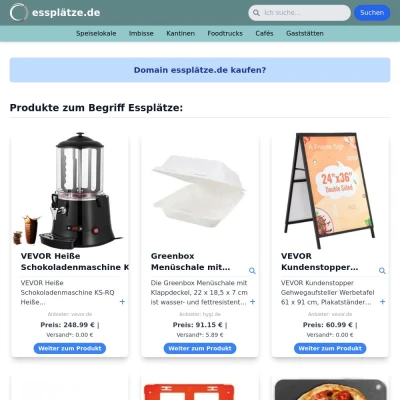 Screenshot essplätze.de