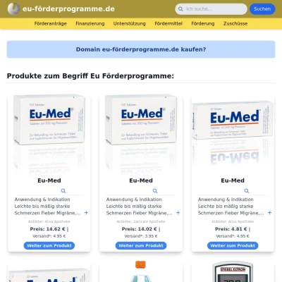 Screenshot eu-förderprogramme.de