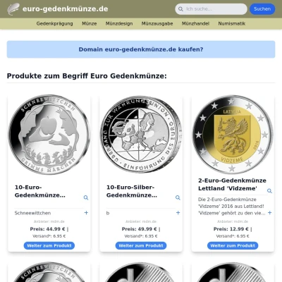 Screenshot euro-gedenkmünze.de