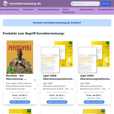 Screenshot euroüberweisung.de