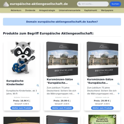 Screenshot europäische-aktiengesellschaft.de