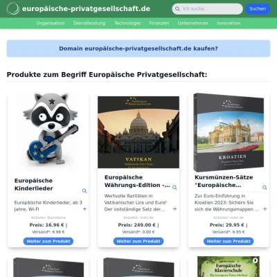 Screenshot europäische-privatgesellschaft.de