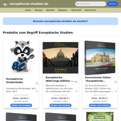 Screenshot europäische-studien.de