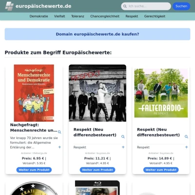 Screenshot europäischewerte.de