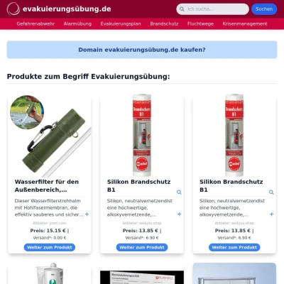 Screenshot evakuierungsübung.de