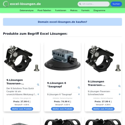 Screenshot excel-lösungen.de
