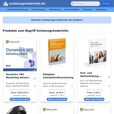 Screenshot existenzgründerinfo.de