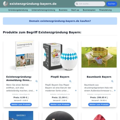 Screenshot existenzgründung-bayern.de
