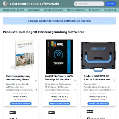 Screenshot existenzgründung-software.de