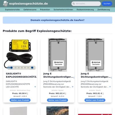 Screenshot explosionsgeschützte.de