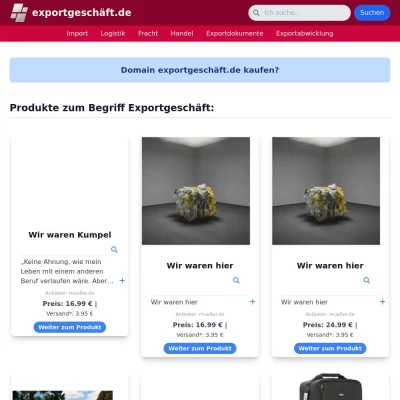 Screenshot exportgeschäft.de