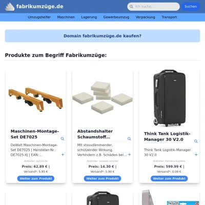 Screenshot fabrikumzüge.de